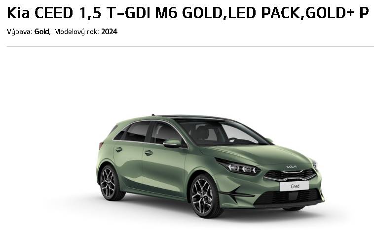Kia Ceed 1.5T  -  GDI  M6  GOLD  +  LED  PACK  + GOLD+pack